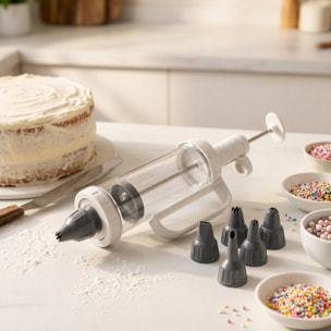 Seringue de pâtisserie et 6 embouts à motif Dr. Oetker Baker Edition