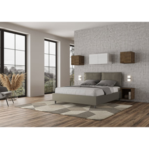 Lit rembourré sans sommier 160x210 similicuir cappuccino Antea