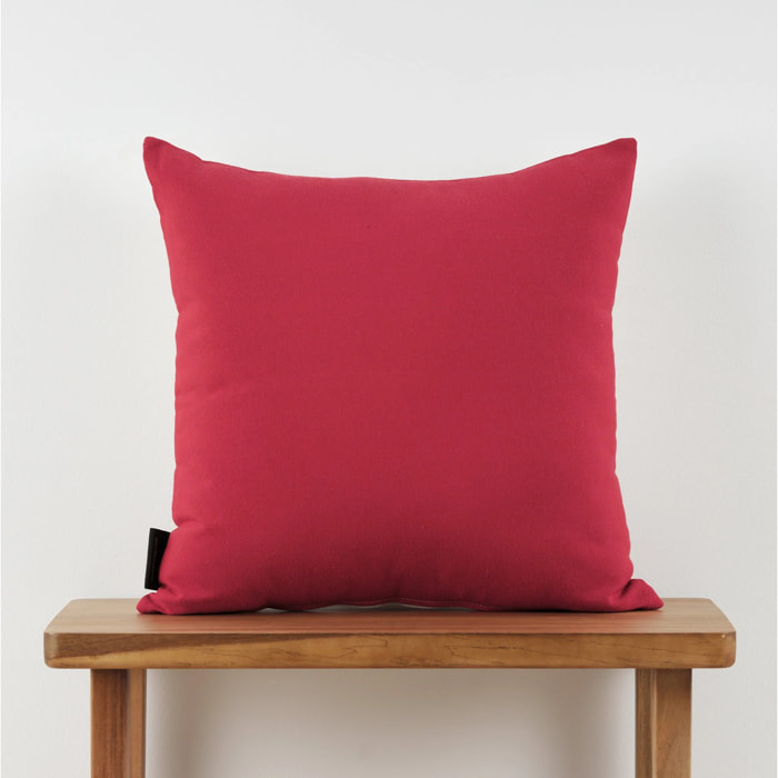 Housse de coussin jacquard réversible 45x45 cm ROUGE UNI