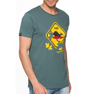 Camiseta Hot Buttered PUZZLE Verde Claro