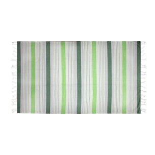 TELO MARE FOUTà CON FRANGE E CON BORSA COLORE VERDE