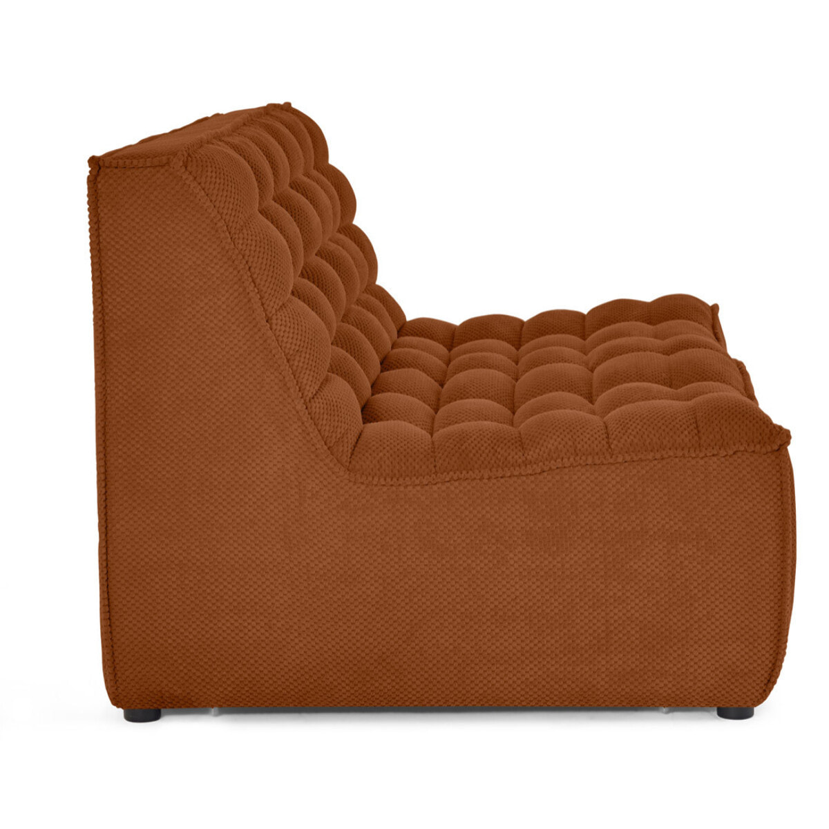 Ellie - module d'assise sans accoudoir 2 places en velours texturé - Terracotta