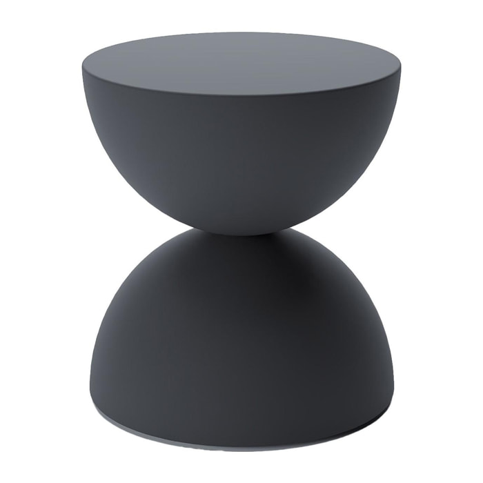 Table d'appoint ronde design en magnésie noire Bergamote