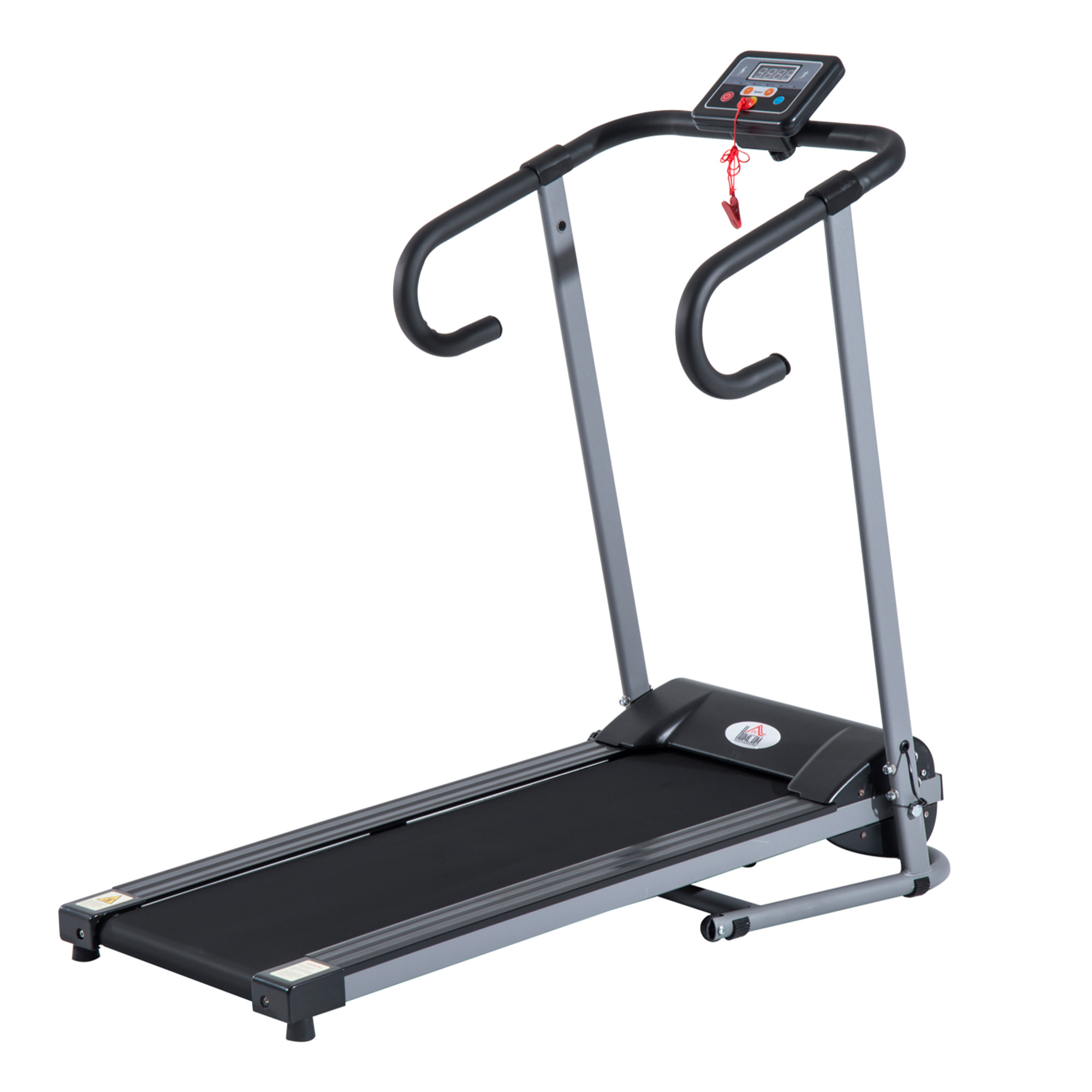 Tapis de course Fitness électrique pliable - 1 à 10 Km/h - écran LCD multifonctions - puissance 500 W - gris foncé noir