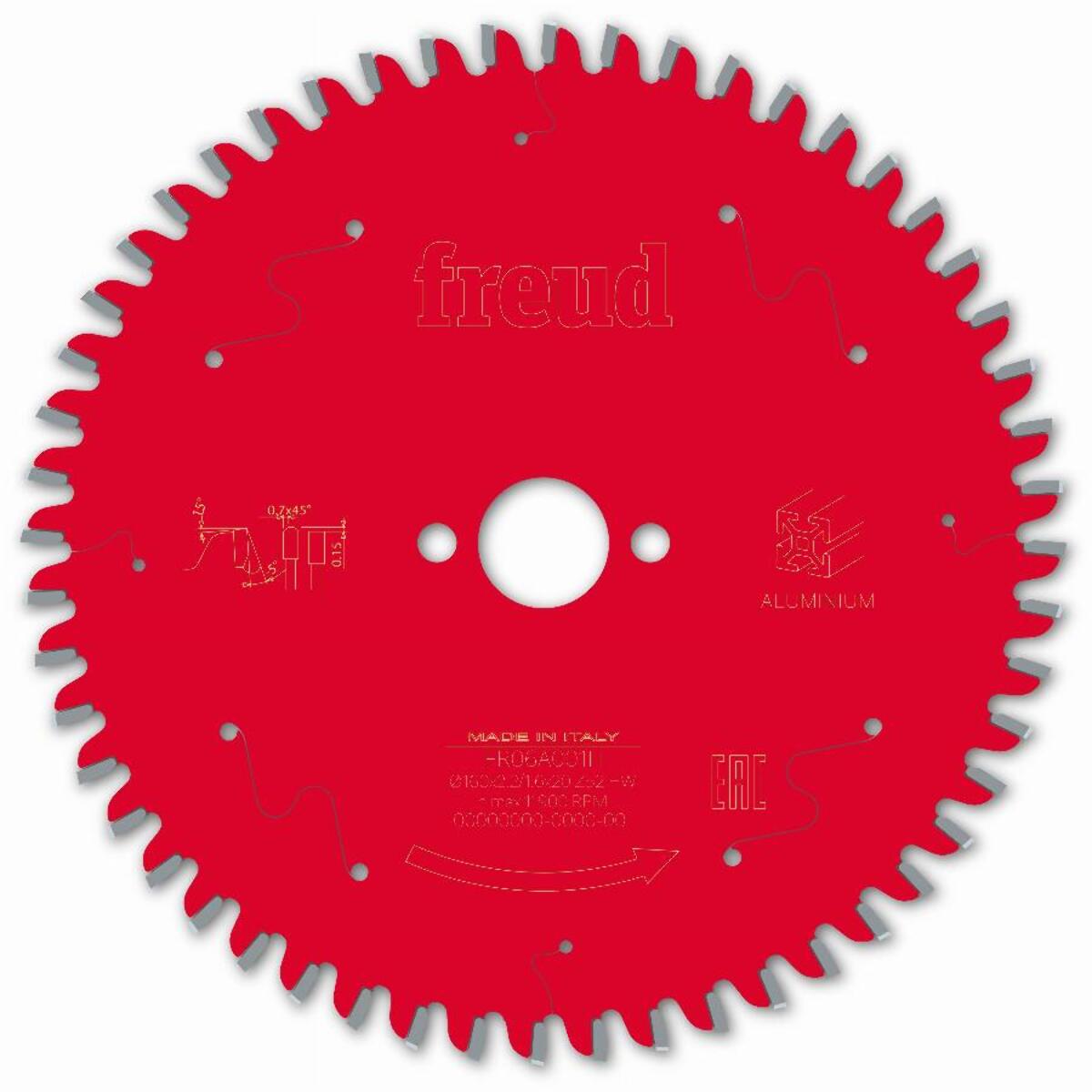 Lame scie circulaire portative filaire/sans fil FREUD - Ø160 2,2/1,6 AL20 Z52 TP -5° - F03FS09808