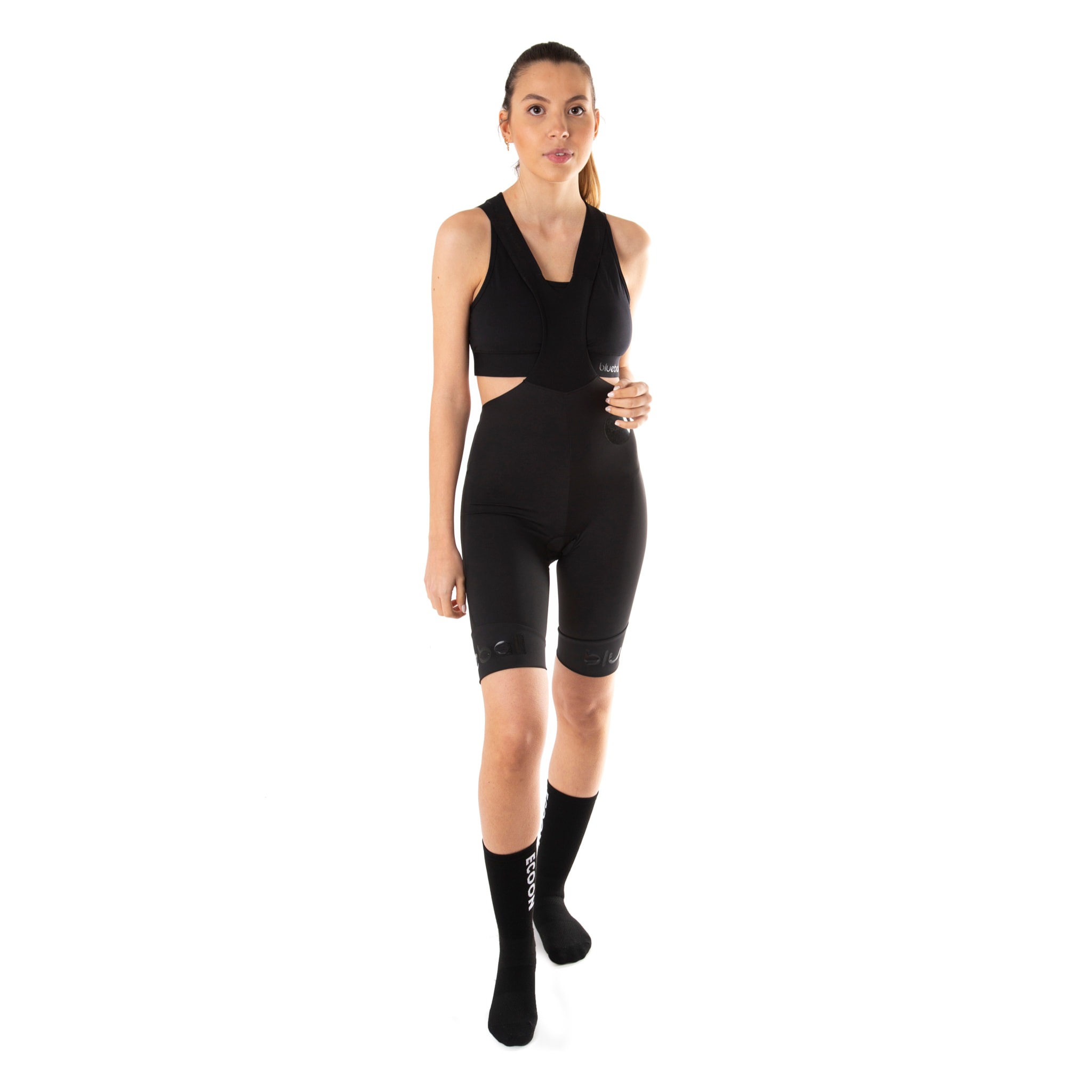 CULOTTE DE COMPRESIÓN CICLISMO PARA MUJER DE LONGITUD CORTA BLUEBALL EN NEGRO