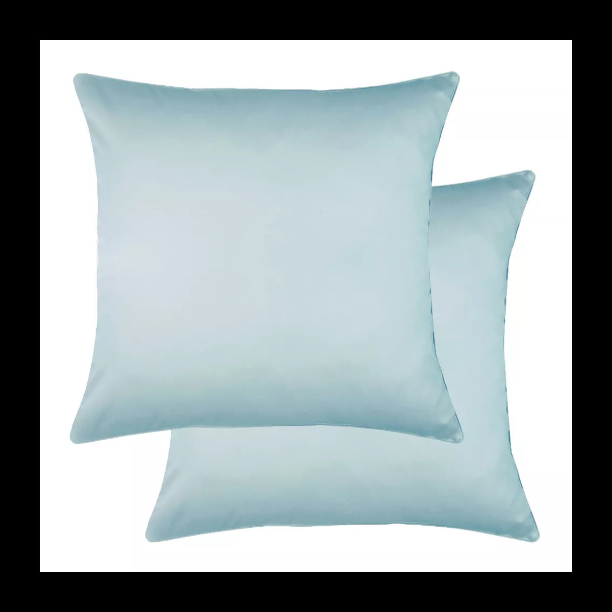 Lot de 2 taies satin de coton uni bleu Ava uni mint