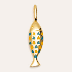 Charm Bluetail Fish Baño Oro