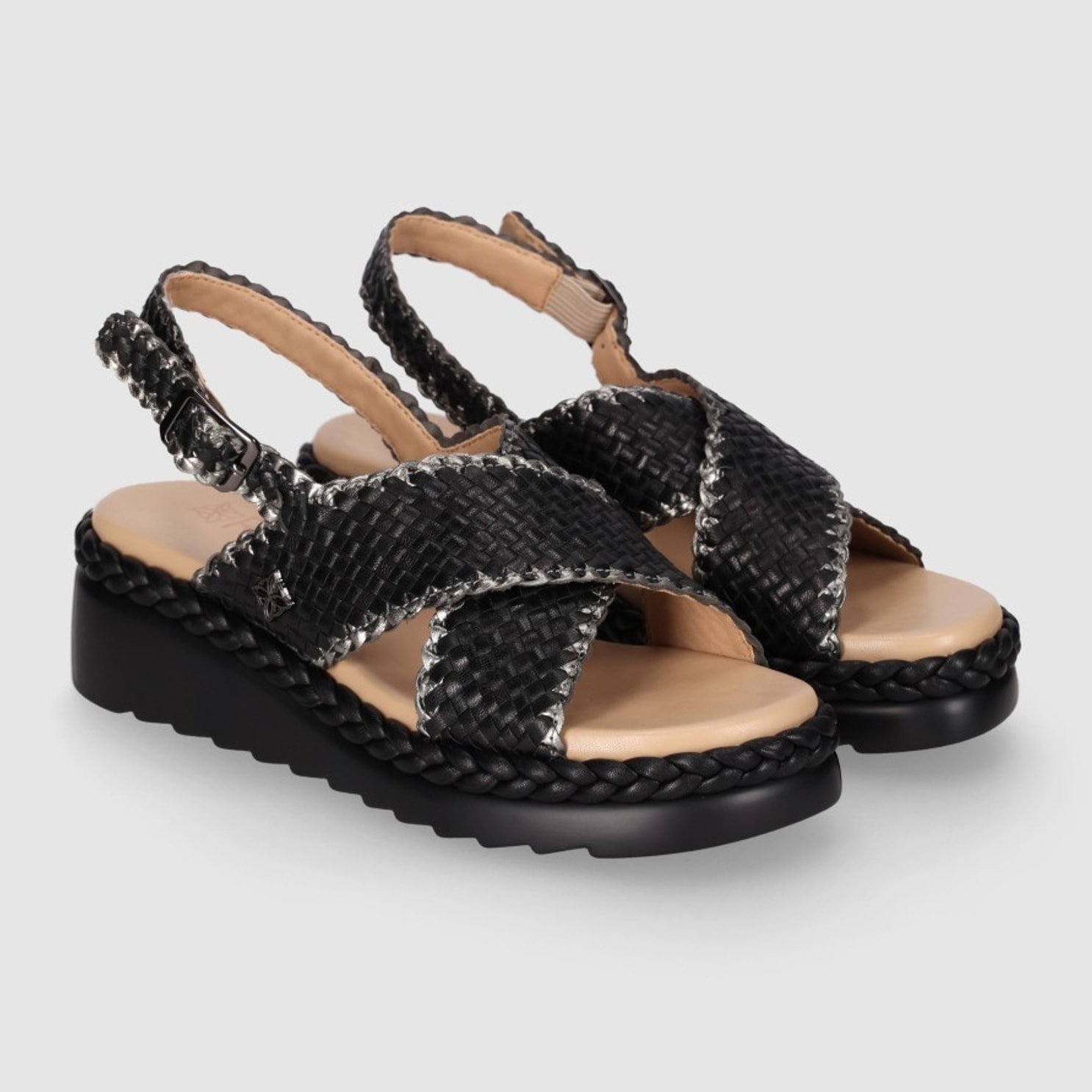Sandalias de Piel - Negro - Tacón: 5 cm
