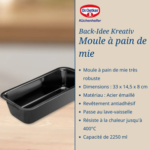 Moule à pain de mie en acier émaillé 30 cm Dr. Oetker Back-Idee Kreativ