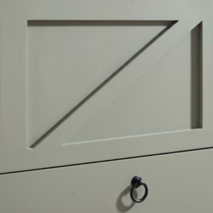 Kura - Cassapanca contenitore 100x50x40 cm Portaoggetti con Cerniere di Sicurezza e con Cassettiera in Legno Salvia