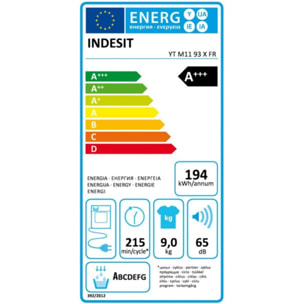 Sèche linge pompe à chaleur INDESIT YTM1193XFR