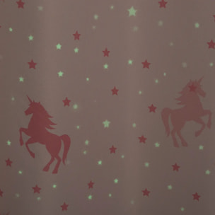 Rideau occultant enfant licorne rose clair 140x250cm