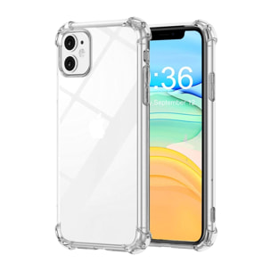 Coque compatible avec iPhone 11 Anti-Chocs avec Bords Renforcés en silicone Transparente