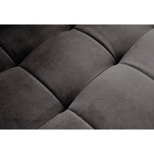 Anna - canapé d'angle droit - 5 places - convertible - en velours - Gris foncé