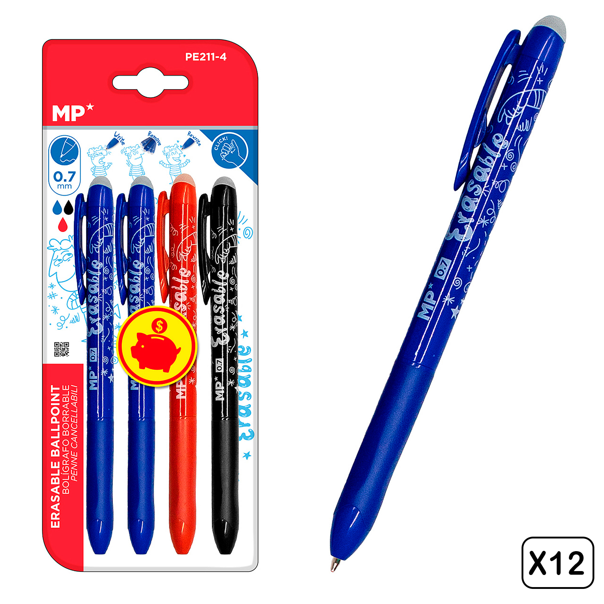 12 PACKS PENNA CANCELLO CLICK 4Uds.