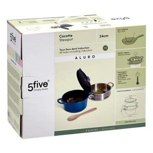 Cocotte Aluro aluminium bleu D24cm