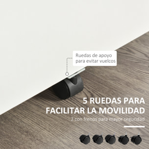 Cajonera de Oficina con Ruedas Cerradura 40x49x58cm Blanco