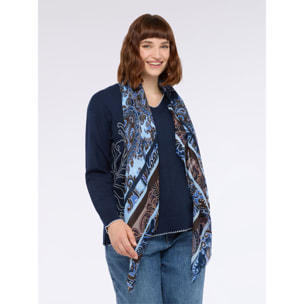 Fiorella Rubino - Foulard lungo con stampa paisley - Blu