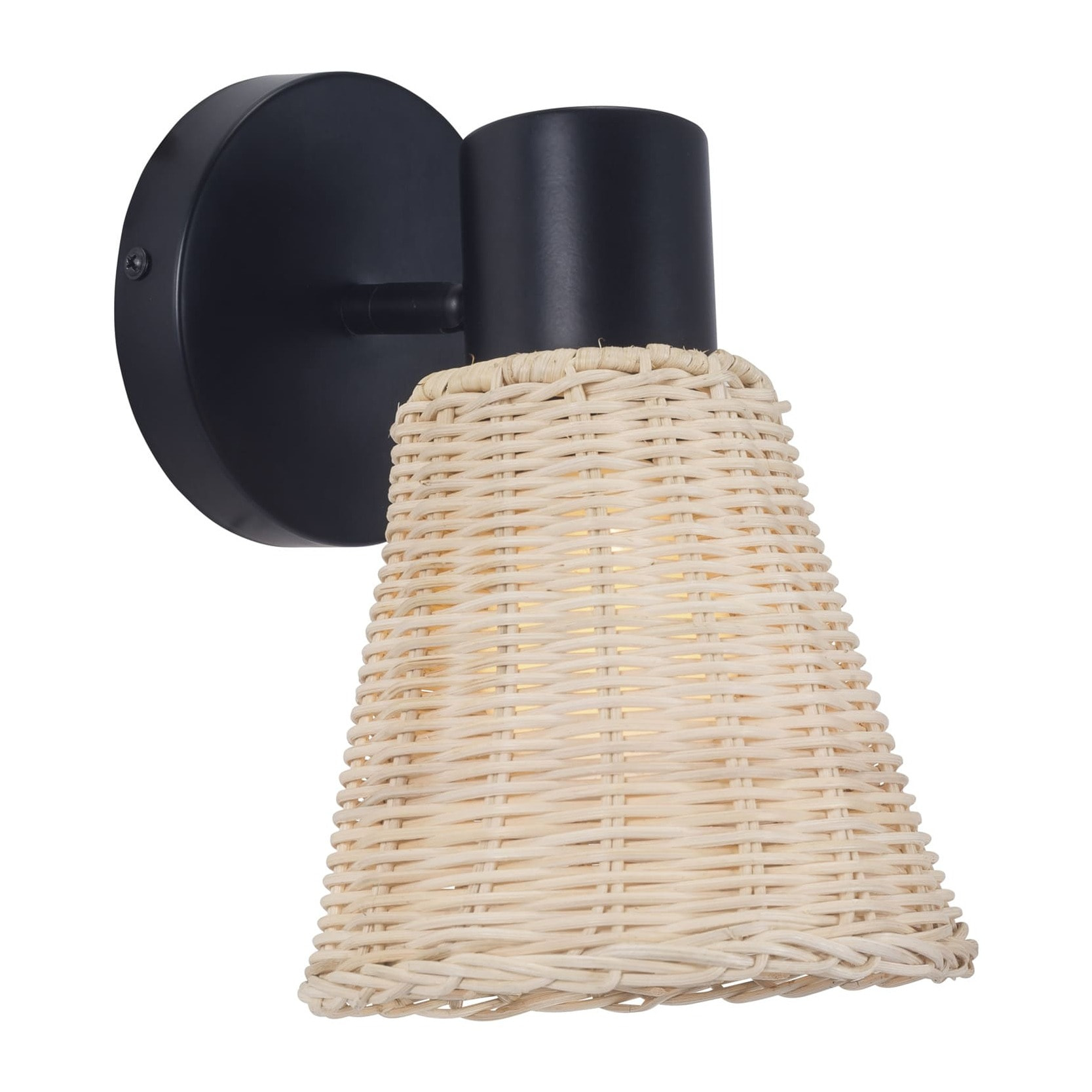 Forlight Nature plafón negro y rattan natural para bombilla E27