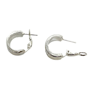 Pendiente tipo aro con aguas en plata 10µ. 1cm