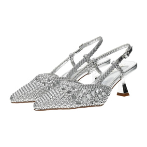 Décolleté sling back Donna Tata Italia Argentato