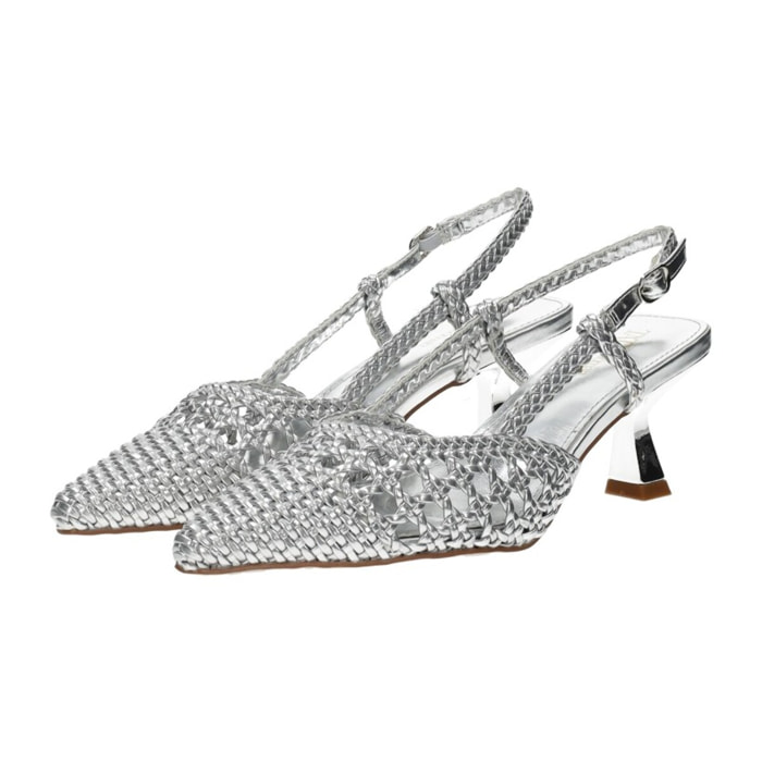 Décolleté sling back Donna Tata Italia Argentato