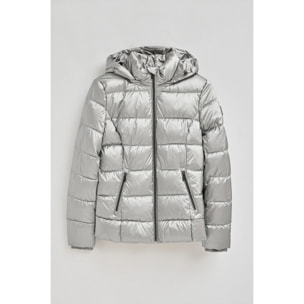 Chaqueta Silvon plateado con logo Polo Club