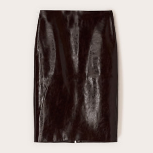 Motivi - Falda tubo midi en tejido revestido - Burgundy