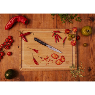 Il Set Base Deluxe: 2 coltelli (ufficio + santoku) + set per affilatura grana 180/800 + acciaino per affilare