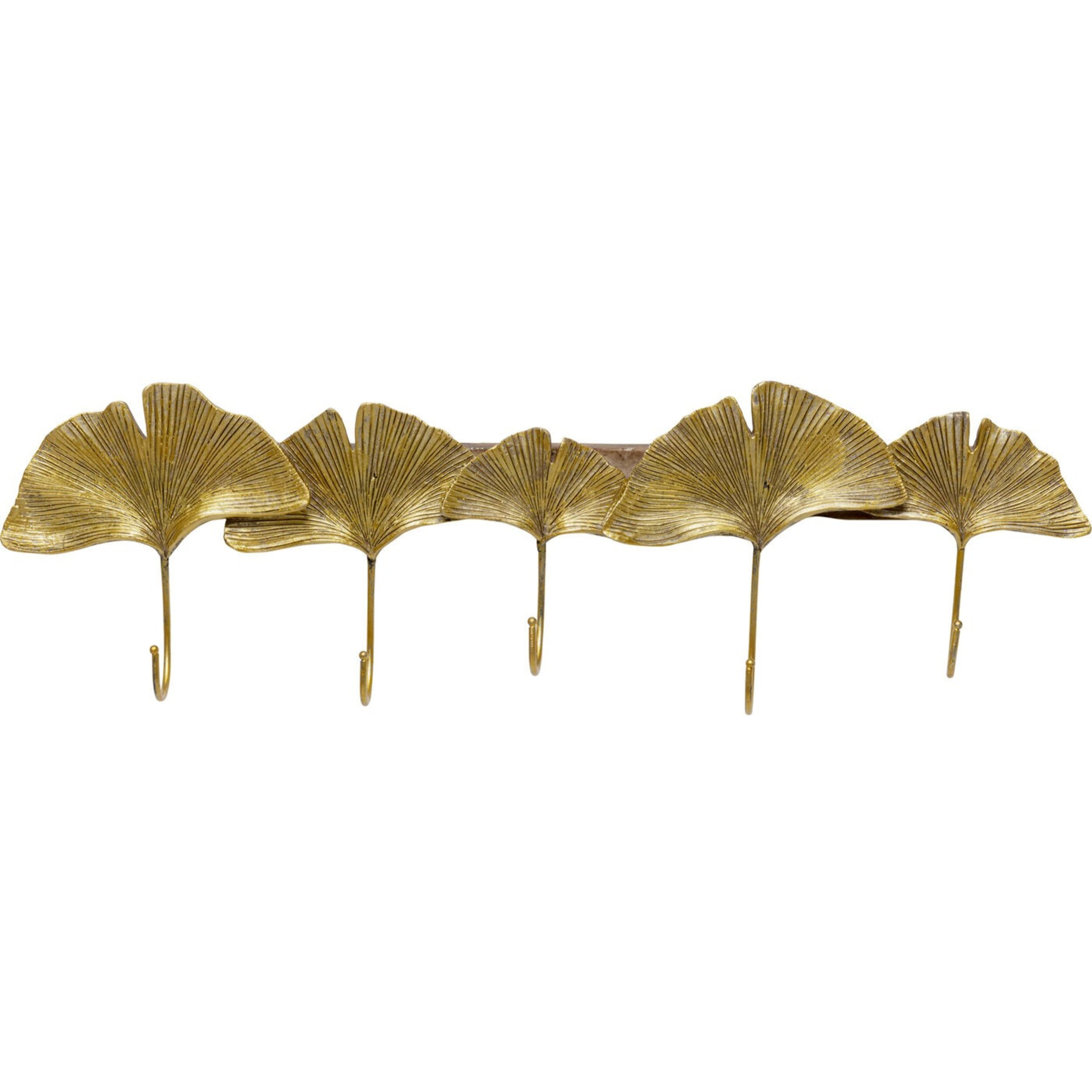 Portemanteau mural feuilles de ginkgo dorées Kare Design