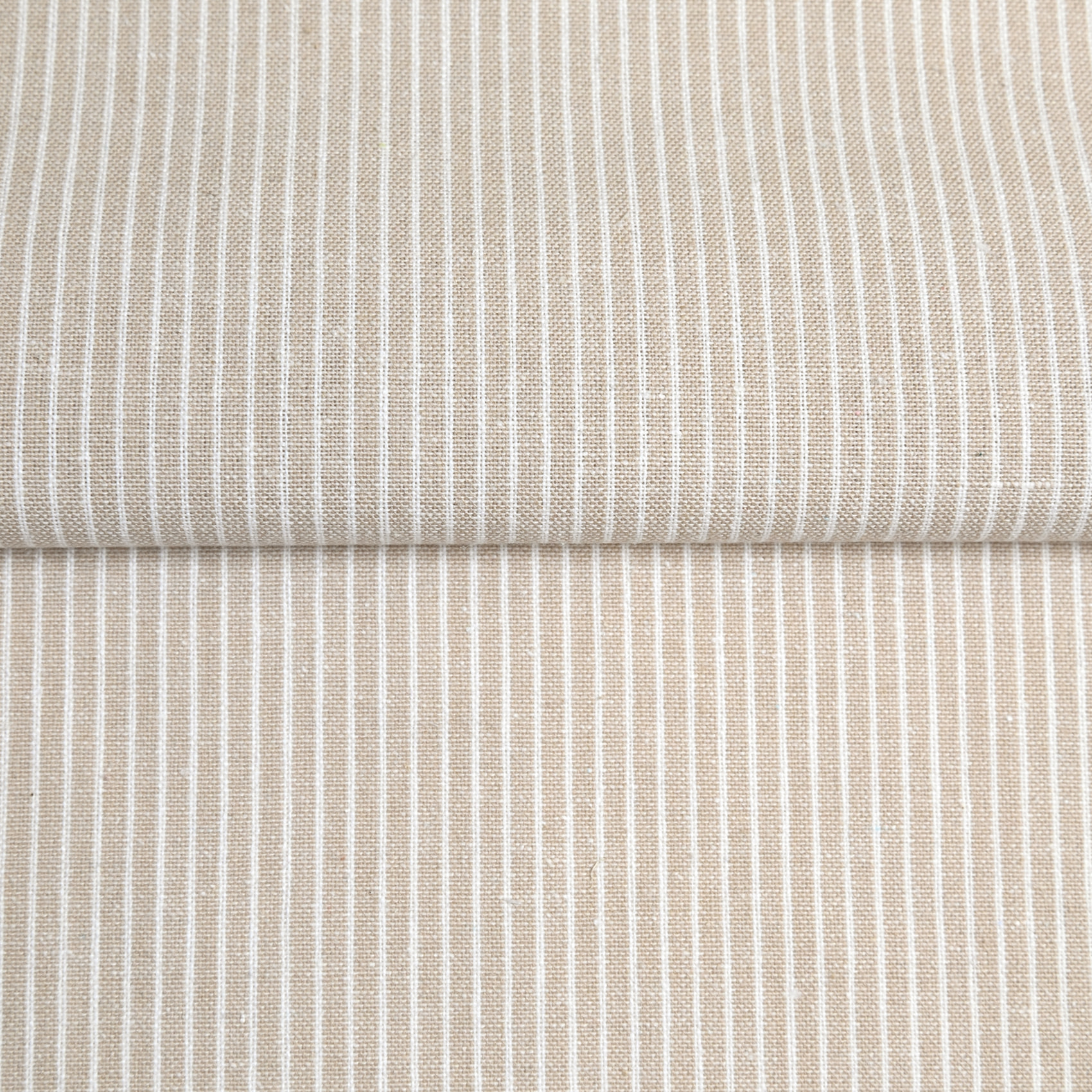 Torchon de cuisine en coton à fines rayures tissées - Beige