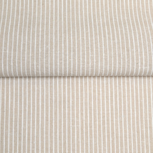 Torchon de cuisine en coton à fines rayures tissées - Beige