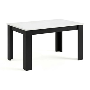 Mesa de comedor extensible en negro mate y blanco mate 140-190x90 cm Sira Negro Mate - Blanco Artik