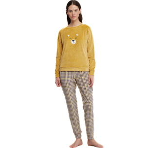 Pigiama donna bear in ciniglia girocollo Noidinotte