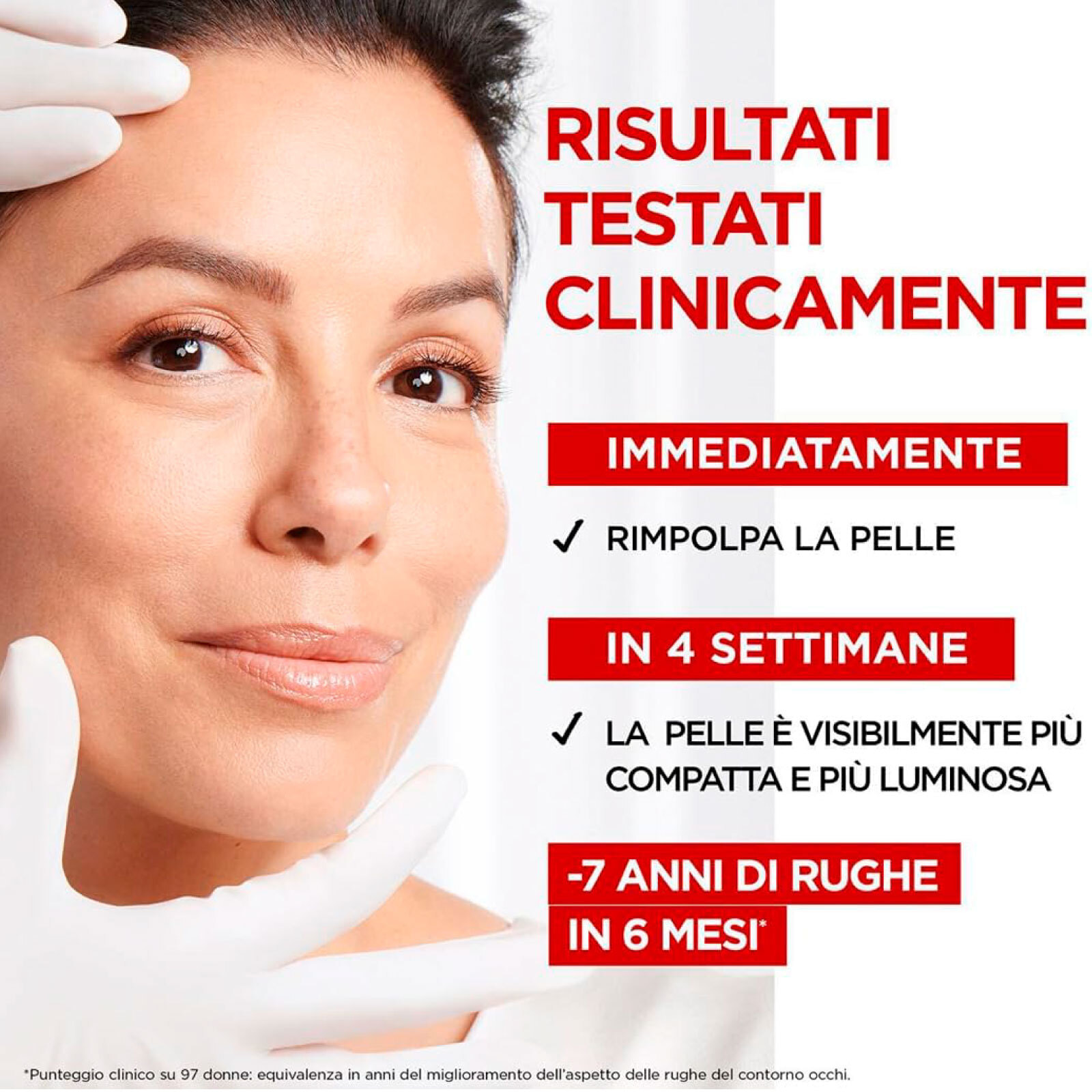 Crema Giorno SPF 25 Anti-Età per Viso Revitalift Laser Trattamento Profondo Ridensificante Anti-Macchie con Acido Ialuronico e Pro-Xylane