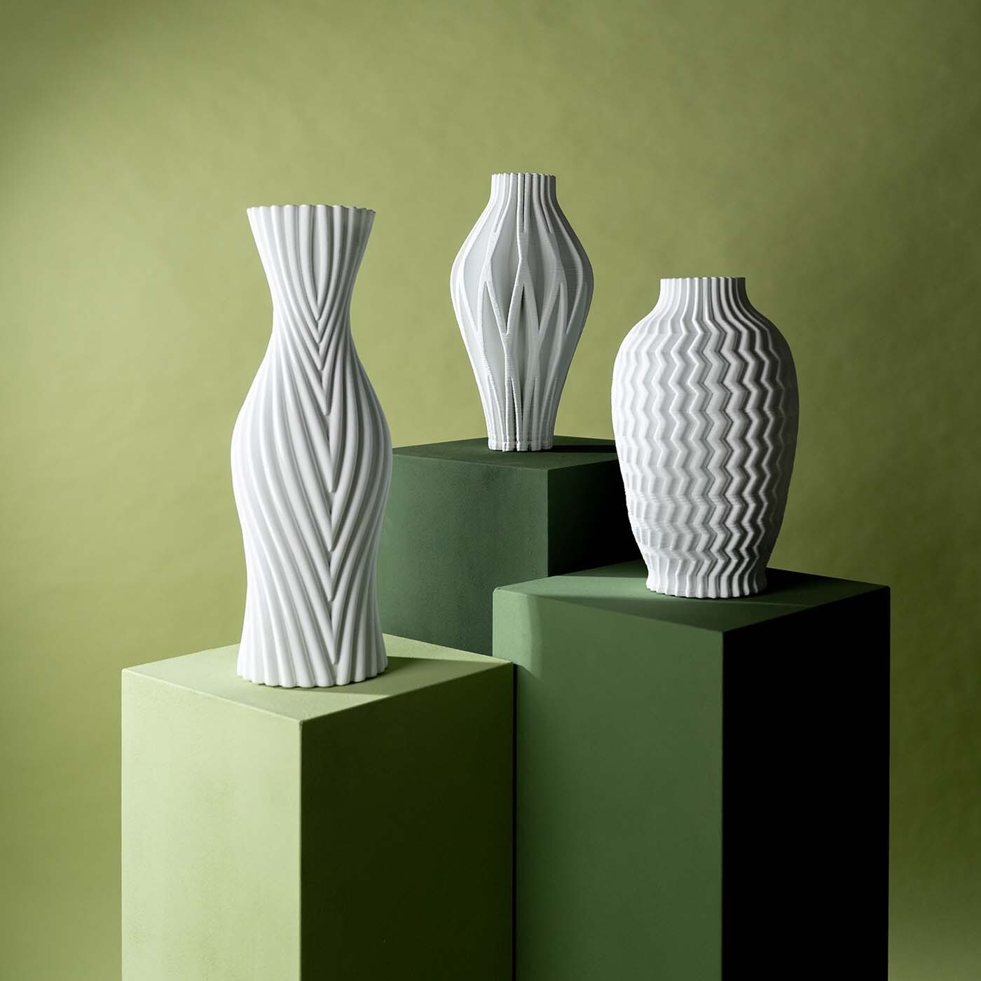 Vase Akira 35cm blanc zigzag Kare Design