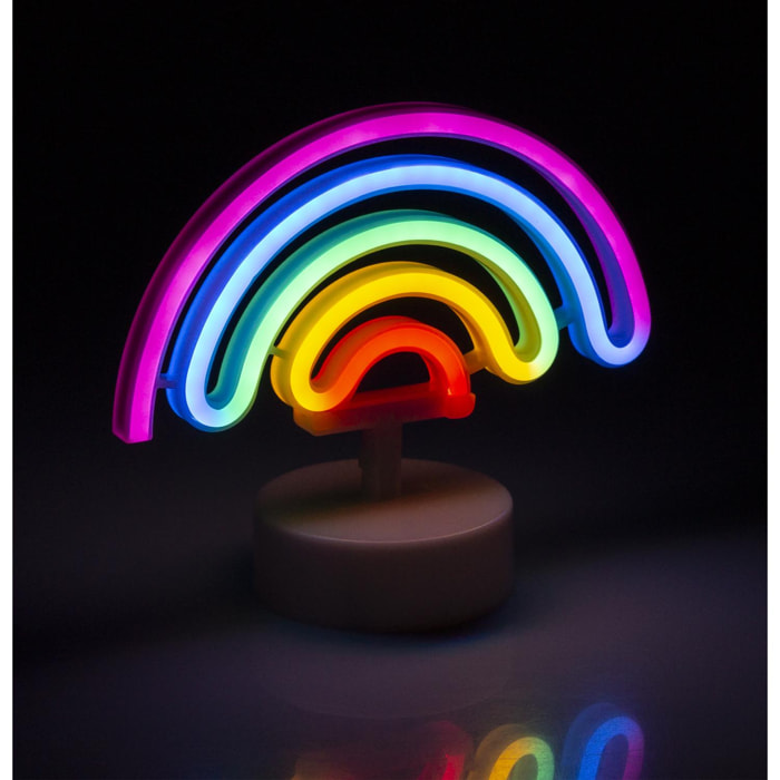 Neon multicolore con base, design Rainbow.