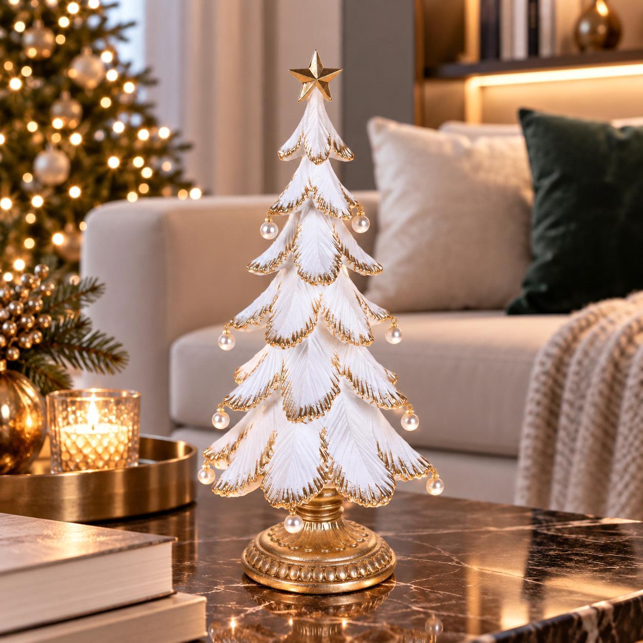 Albero natale con perle - Pezzi 1 - BIANCO - Bianchi Dino SpA