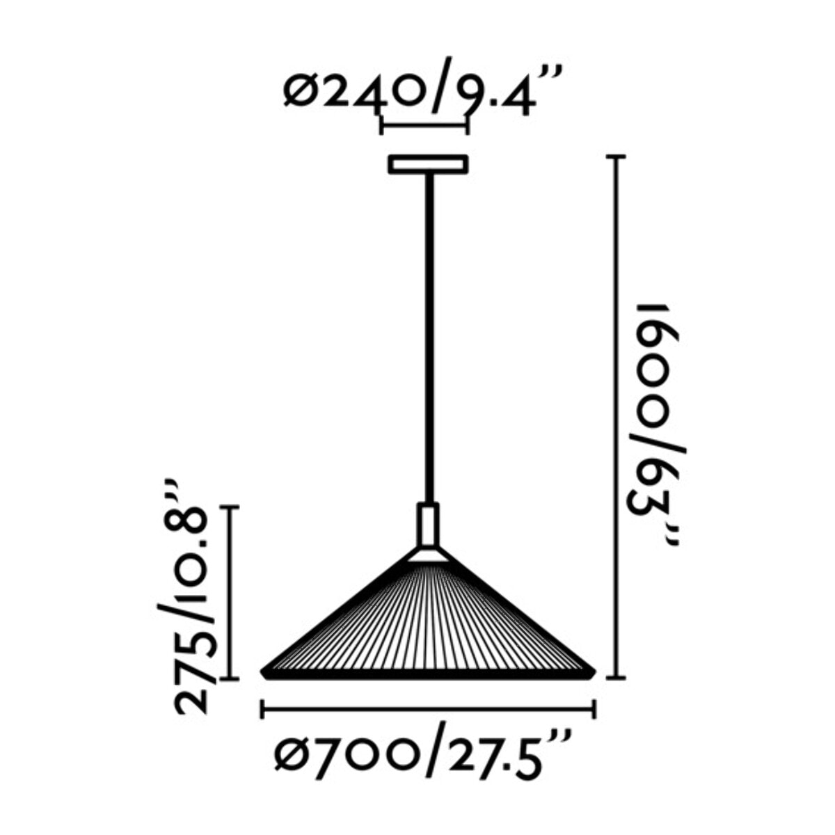 SAIGON IN 700 Lampe suspension blanche cassé