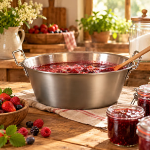 Bassine à confiture avec poignées 41cm en acier inoxydable