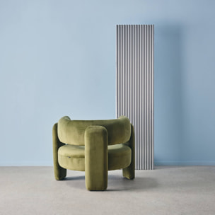 Fauteuil tripode en velours vert