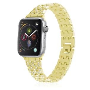 Correa de metal con brillantes Compatible Apple Watch 42/44/45/49mm