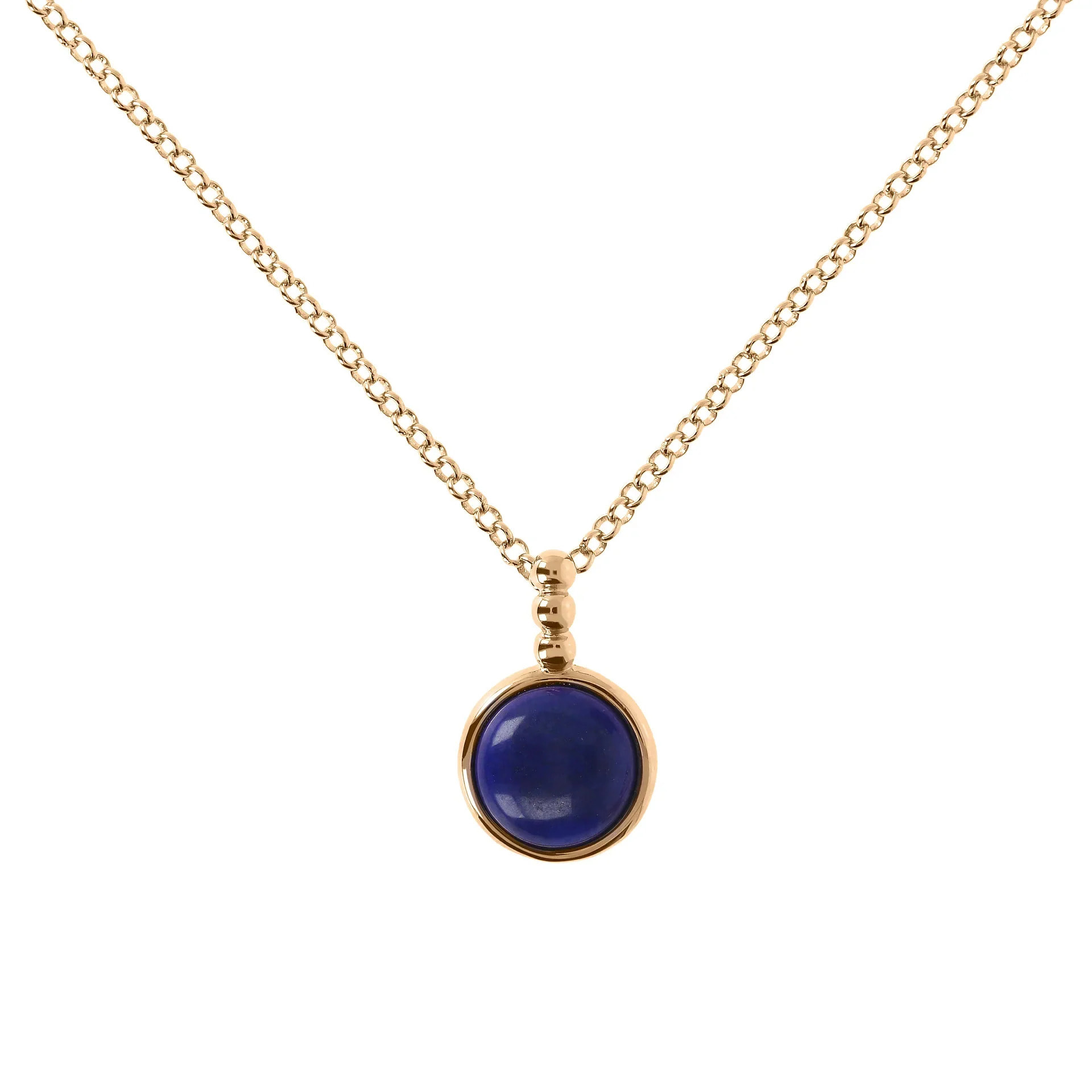 Collana Catena Rolo Golden con Pendente in Quarzite Rossa a Cabochon