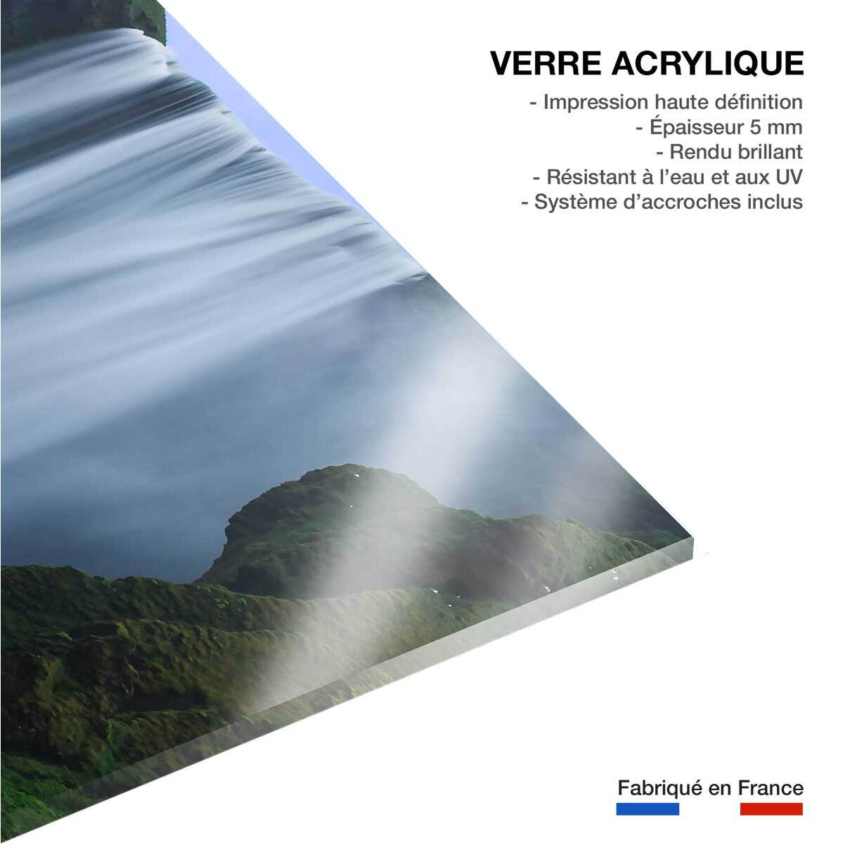 Tableau paysage cascade skogafoss islande  Tableau plexiglas