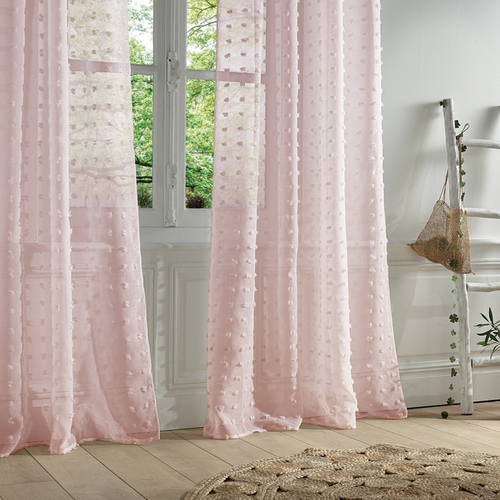 Voilage "Lily" rose clair 140x240cm