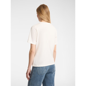 Elena Mirò - T-shirt con ricamo floreale - Bianco