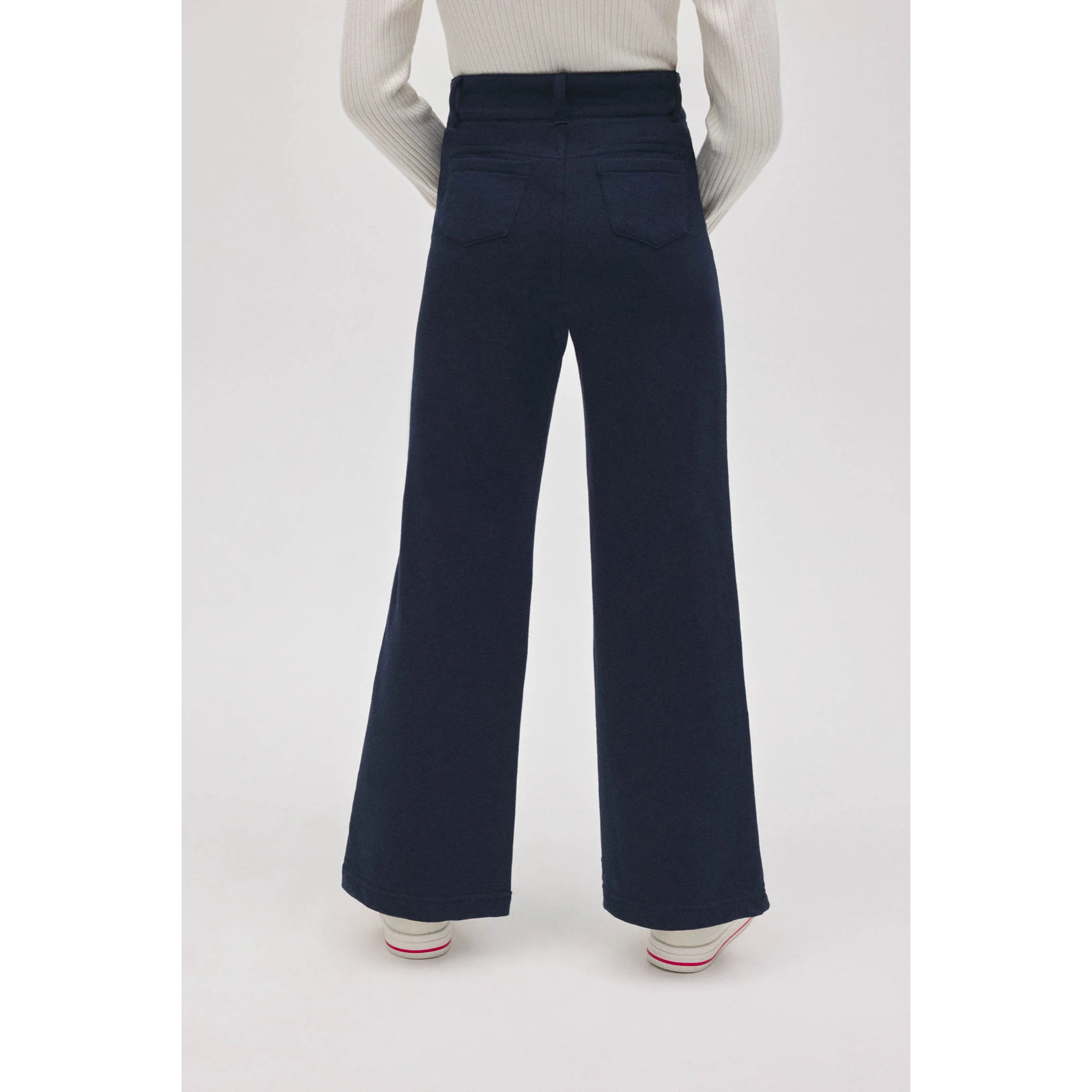 Pantaloni larghi da bambina con tasche blu navy