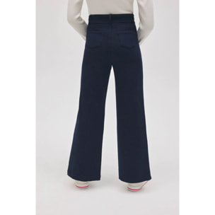 Pantaloni larghi da bambina con tasche blu navy