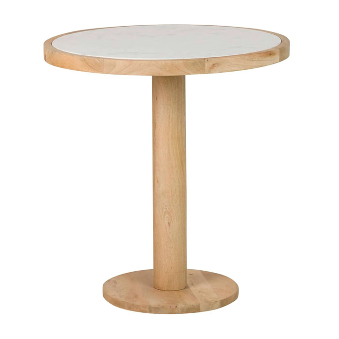 Mesa Comedor Madera Mango Mármol 70x70x75 Cm